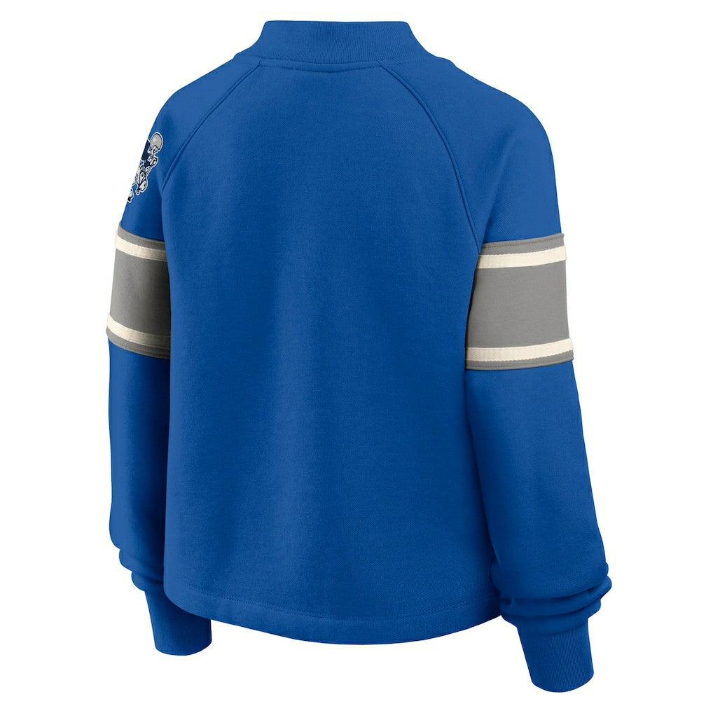 Dallas Cowboys Oversized Hometown Toss Sweep Mock Neck Pullover - Royal Pullover