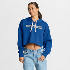 Dallas Cowboys Women's Oversized Hometown Heritage Cropped Hoodie - Royal Hoodies