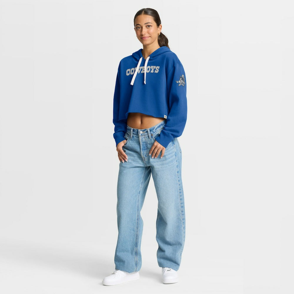 Dallas Cowboys Women's Oversized Hometown Heritage Cropped Hoodie - Royal Hoodies