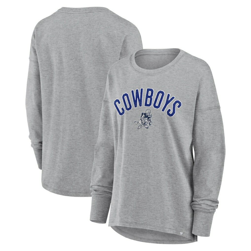 Dallas Cowboys Women's Hometown Legacy Long Sleeve T-Shirt - Heather Gray T-shirts