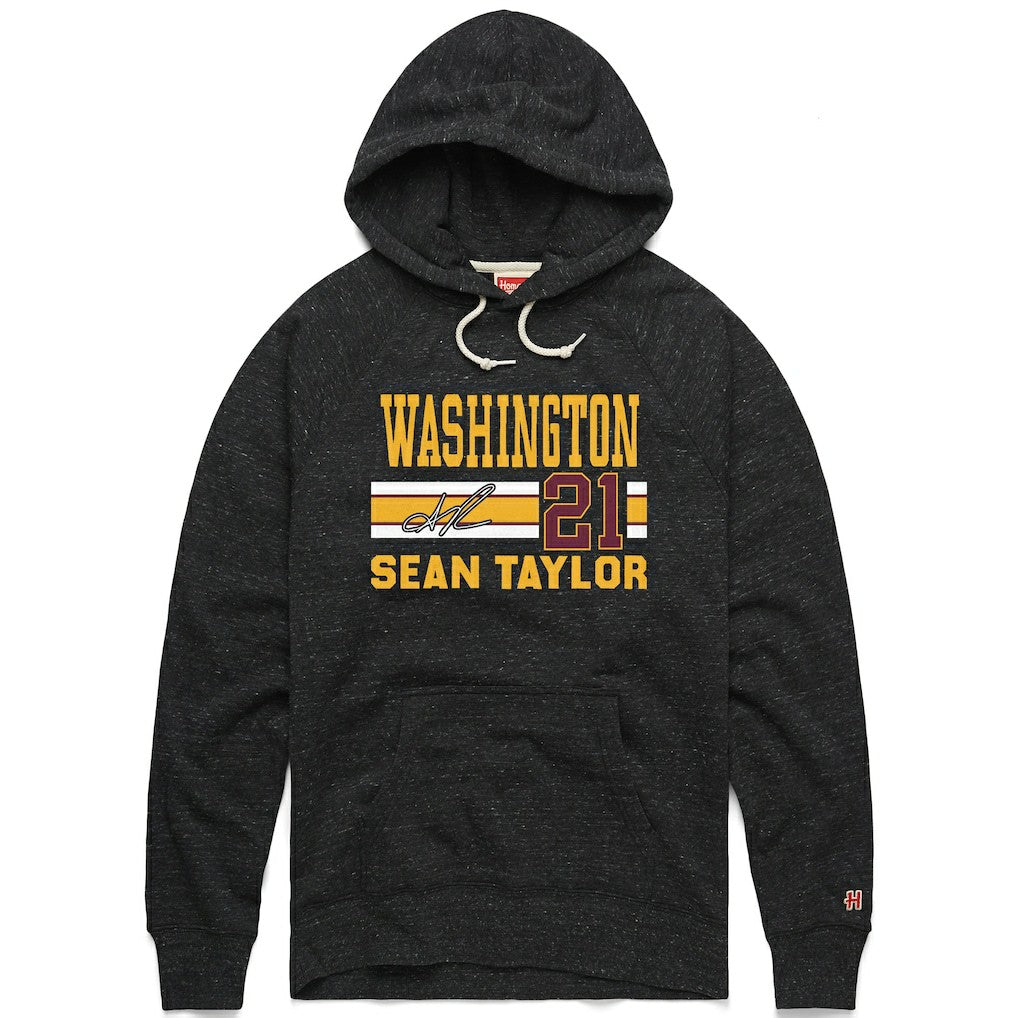 Sean Taylor Washington Commanders Homage Unisex Name & Number Tri-Blend Pullover Hoodie - Charcoal Hoodies