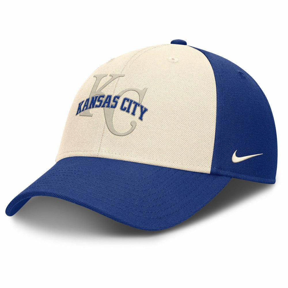 Kansas City Royals Nike Statement Club Performance Adjustable Hat - Royal/Natural Hats
