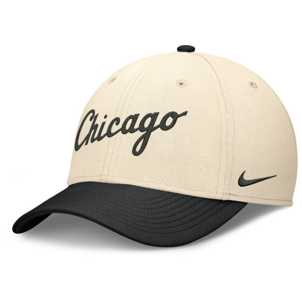 Chicago White Sox Nike Statement Rise Performance Flex Hat - Natural/Black Hats