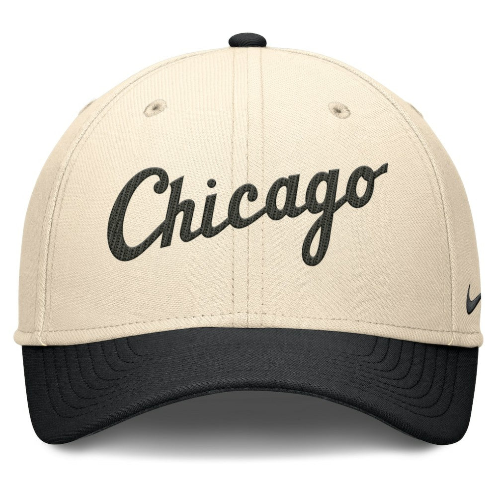 Chicago White Sox Nike Statement Rise Performance Flex Hat - Natural/Black Hats