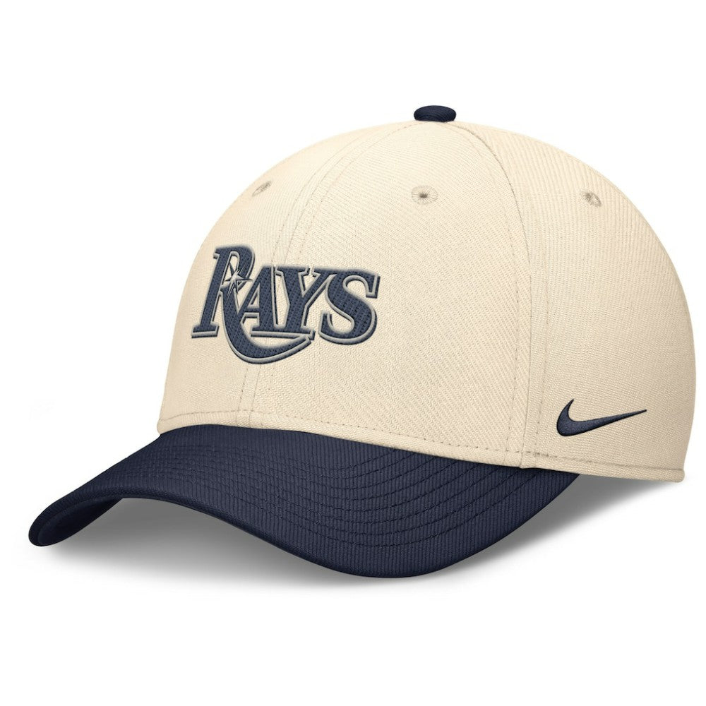 Tampa Bay Rays Nike Statement Rise Performance Flex Hat - Natural/Navy Hats