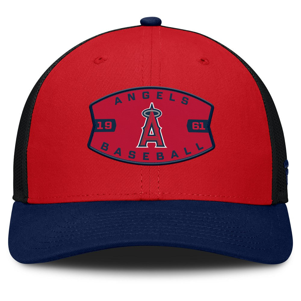 Los Angeles Angels Fanatics Cutoff Adjustable Trucker Hat - Red/Navy Hats