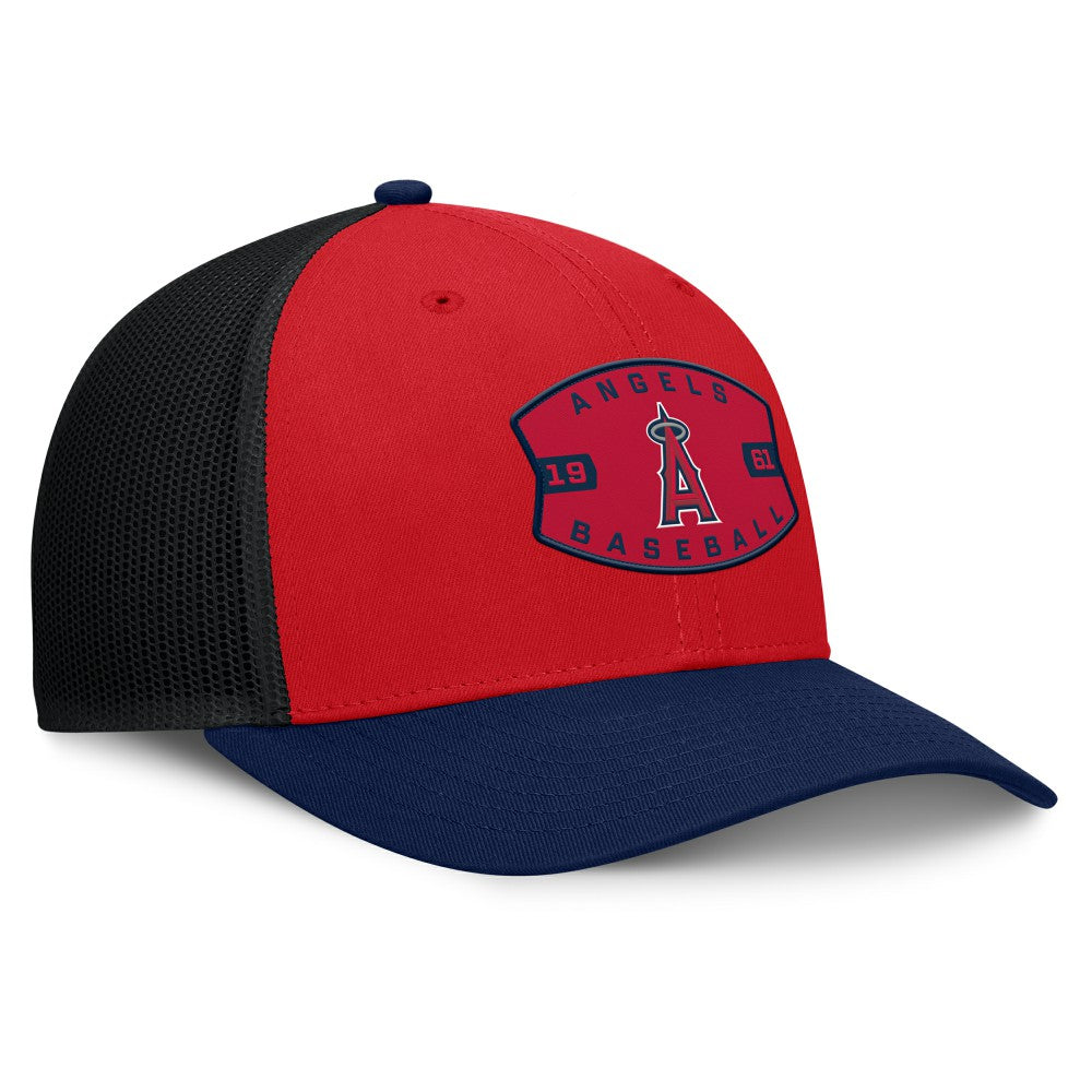 Los Angeles Angels Fanatics Cutoff Adjustable Trucker Hat - Red/Navy Hats