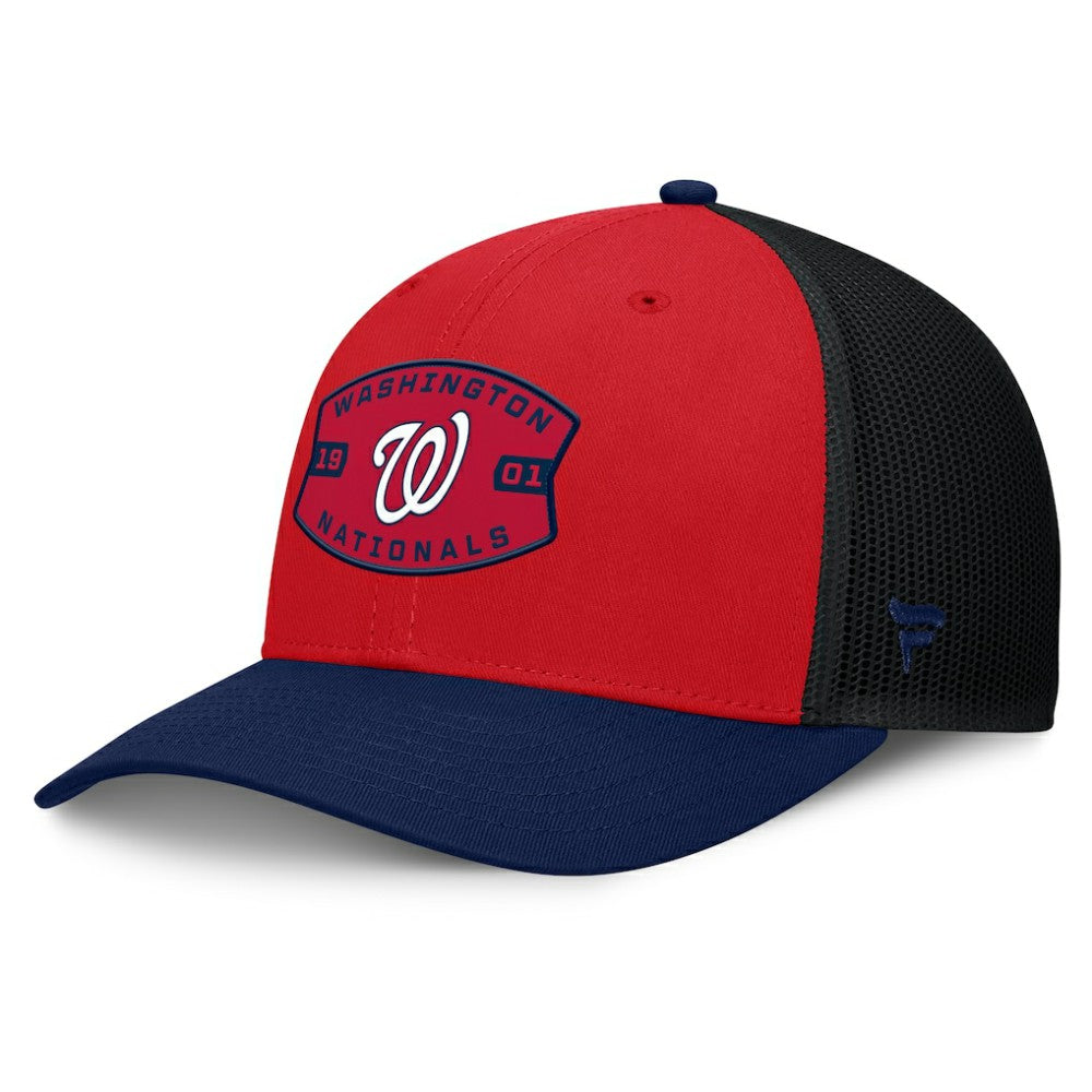 Washington Nationals Fanatics Cutoff Adjustable Trucker Hat - Red/Navy Hats