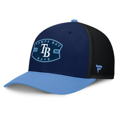 Tampa Bay Rays Fanatics Cutoff Adjustable Trucker Hat - Navy/Light Blue Hats