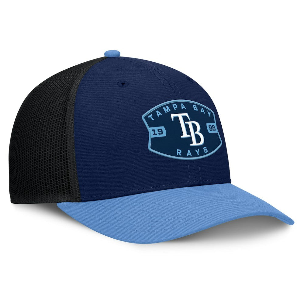 Tampa Bay Rays Fanatics Cutoff Adjustable Trucker Hat - Navy/Light Blue Hats