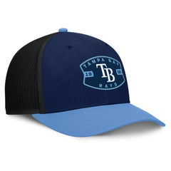 Tampa Bay Rays Fanatics Cutoff Adjustable Trucker Hat - Navy/Light Blue Hats
