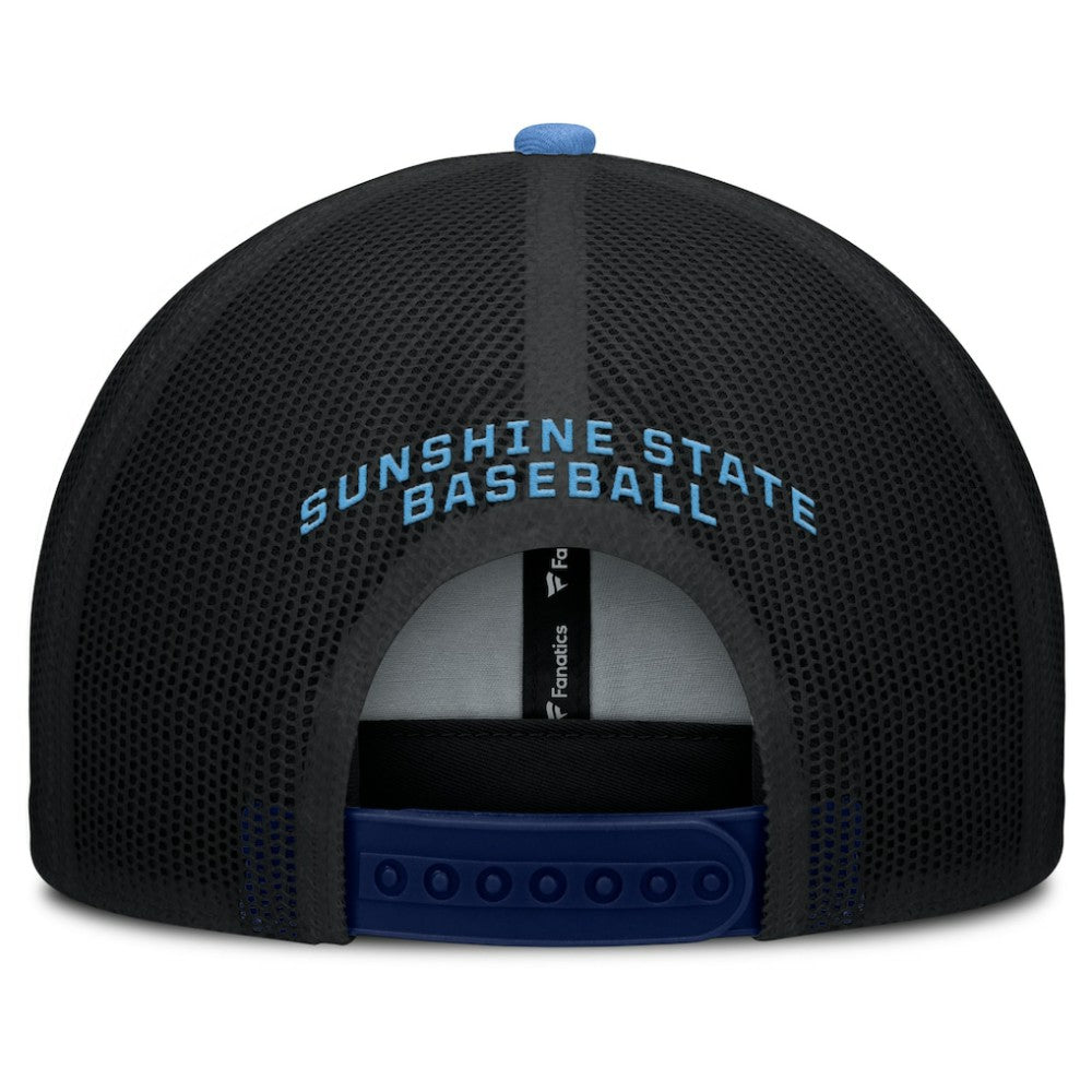 Tampa Bay Rays Fanatics Cutoff Adjustable Trucker Hat - Navy/Light Blue Hats