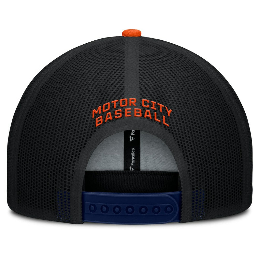 Detroit Tigers Fanatics Cutoff Adjustable Trucker Hat - Navy/Orange Hats