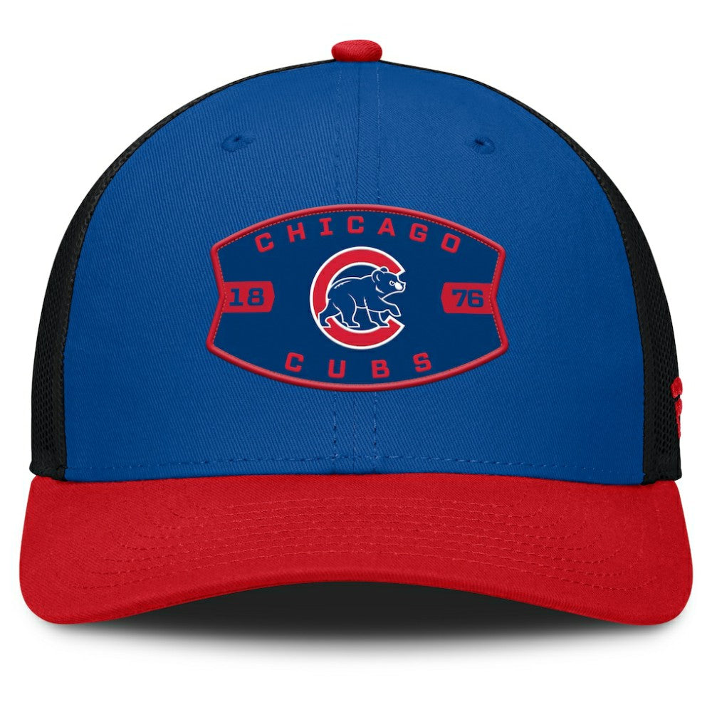 Chicago Cubs Fanatics Cutoff Adjustable Trucker Hat - Royal/Red Hats