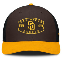 San Diego Padres Fanatics Cutoff Adjustable Trucker Hat - Brown/Gold Hats