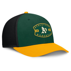 Athletics Fanatics Cutoff Adjustable Trucker Hat - Green/Gold Hats