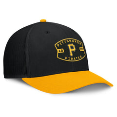 Pittsburgh Pirates Fanatics Cutoff Adjustable Trucker Hat - Black/Gold Hats