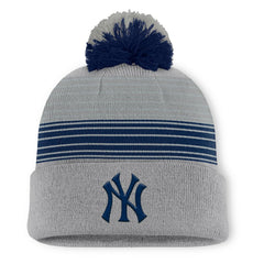 New York Yankees Fanatics Balk Cuffed Knit Hat with Pom - Gray Hats