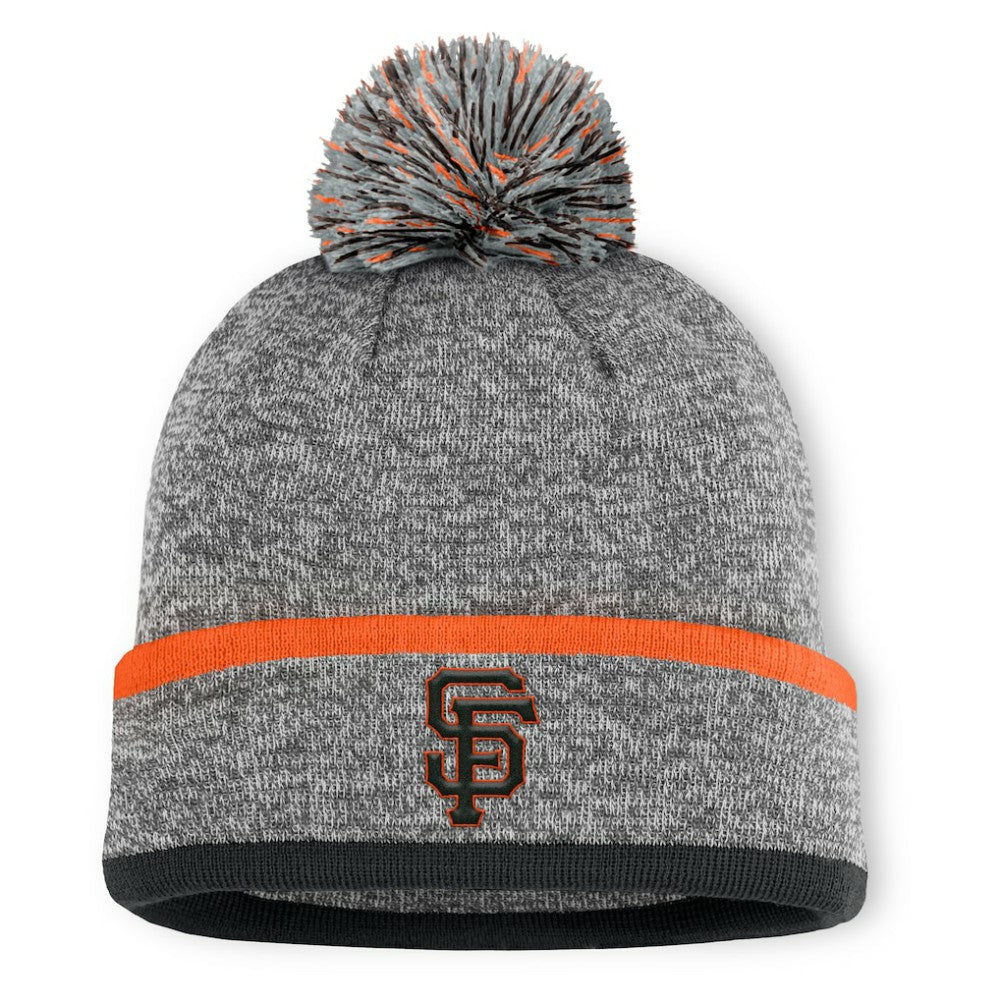 San Francisco Giants Fanatics Backstop Cuffed Knit Hat with Pom - Heather Gray Hats