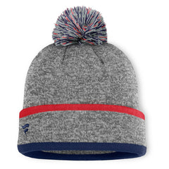 Boston Red Sox Fanatics Backstop Cuffed Knit Hat with Pom - Heather Gray Hats