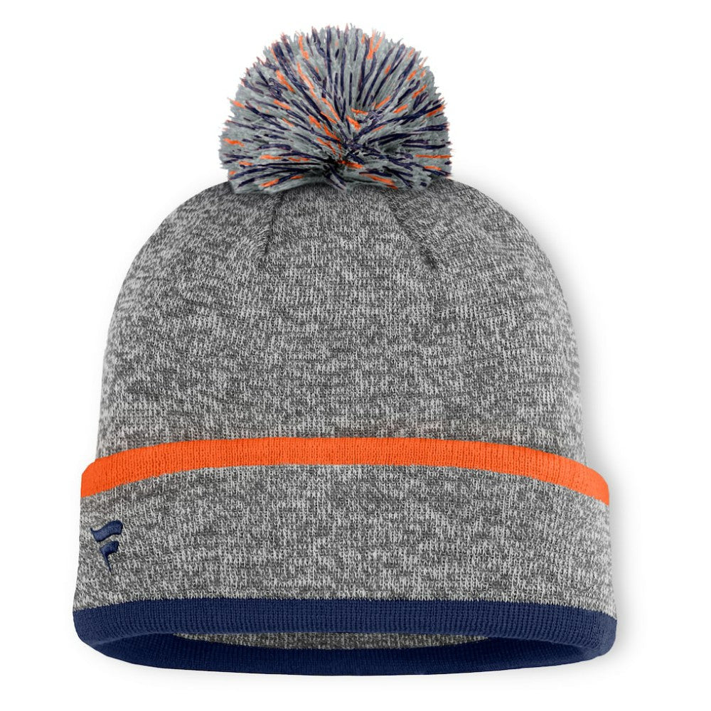 Houston Astros Fanatics Backstop Cuffed Knit Hat with Pom - Heather Gray Hats