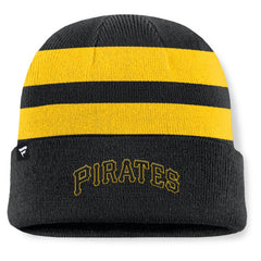 Pittsburgh Pirates Fanatics Baseline Cuffed Knit Hat - Black Hats