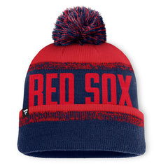 Boston Red Sox Fanatics No-Doubter Cuffed Knit Hat with Pom - Navy/Red Hats