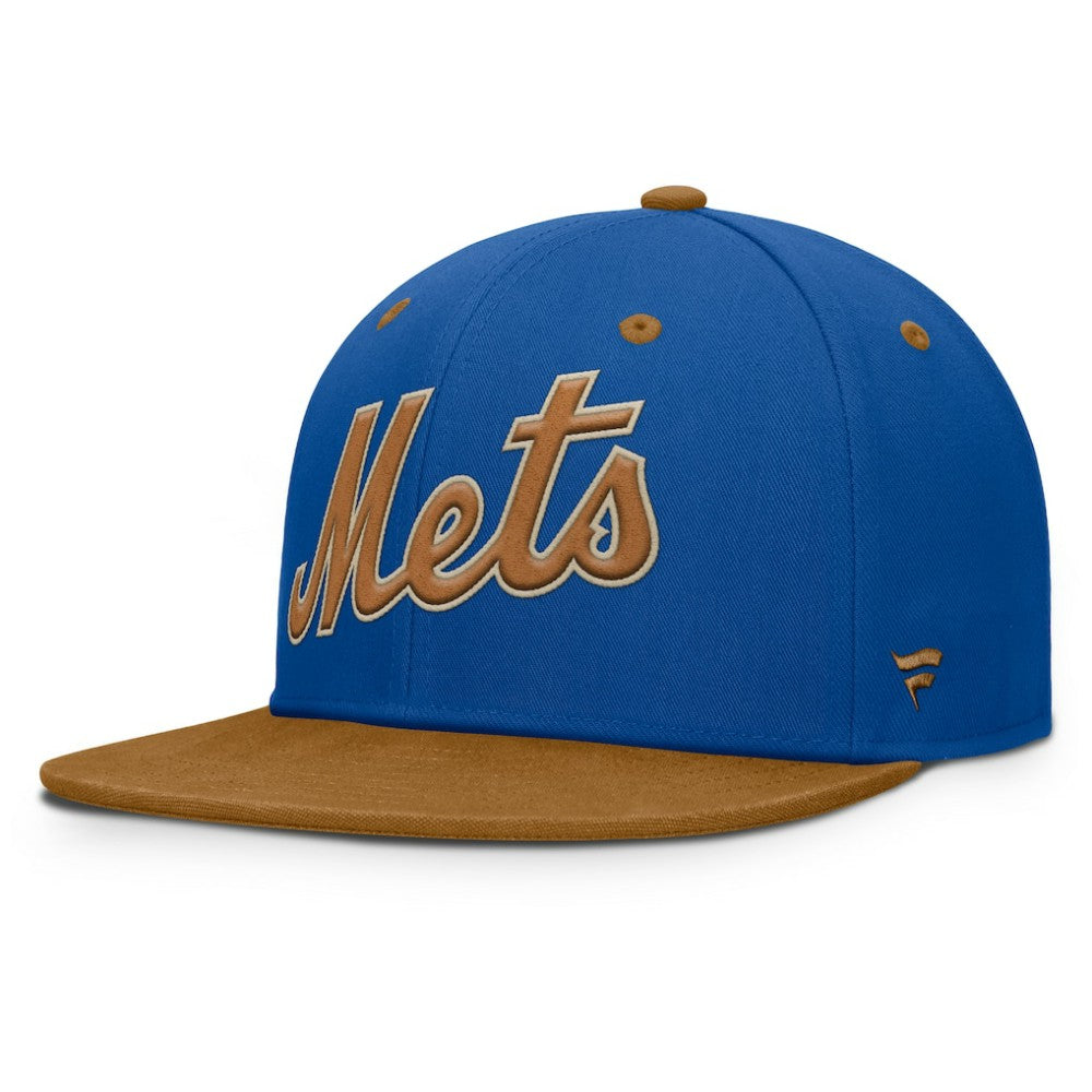 New York Mets Fanatics Splinter Fitted Hat - Royal/Tan Hats