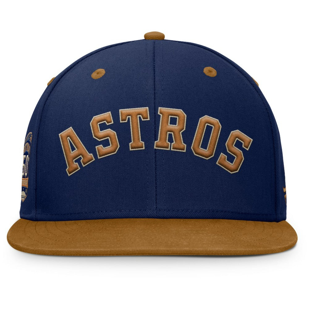 Houston Astros Fanatics Splinter Fitted Hat - Navy/Tan Hats
