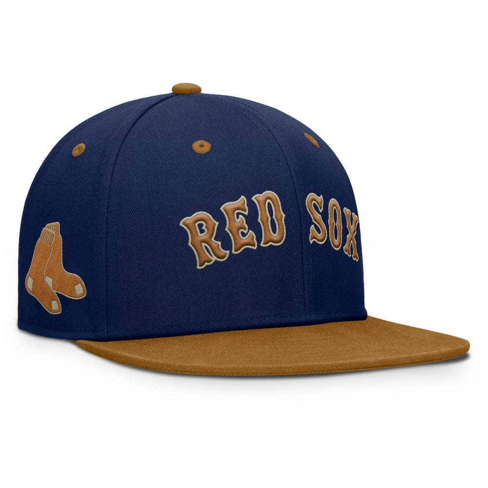 Boston Red Sox Fanatics Splinter Fitted Hat - Navy/Tan Hats