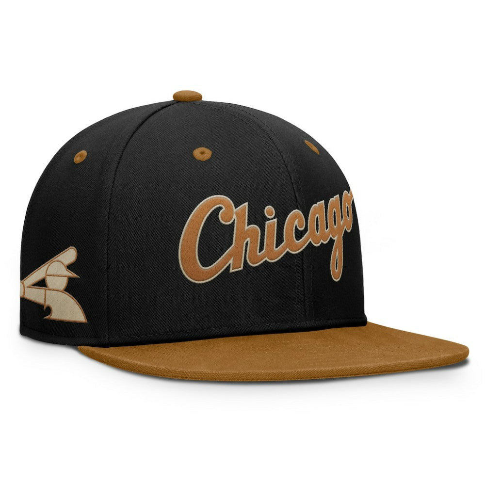 Chicago White Sox Fanatics Splinter Fitted Hat - Black/Brown Hats