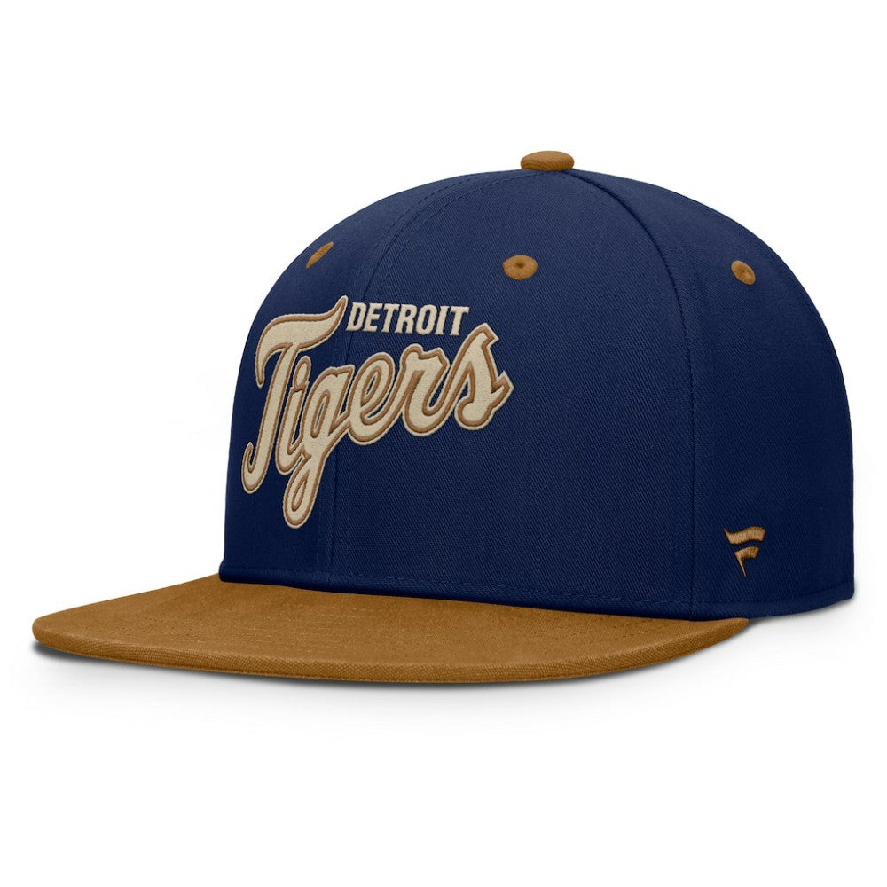 Detroit Tigers Fanatics Splinter Fitted Hat - Navy/Tan Hats
