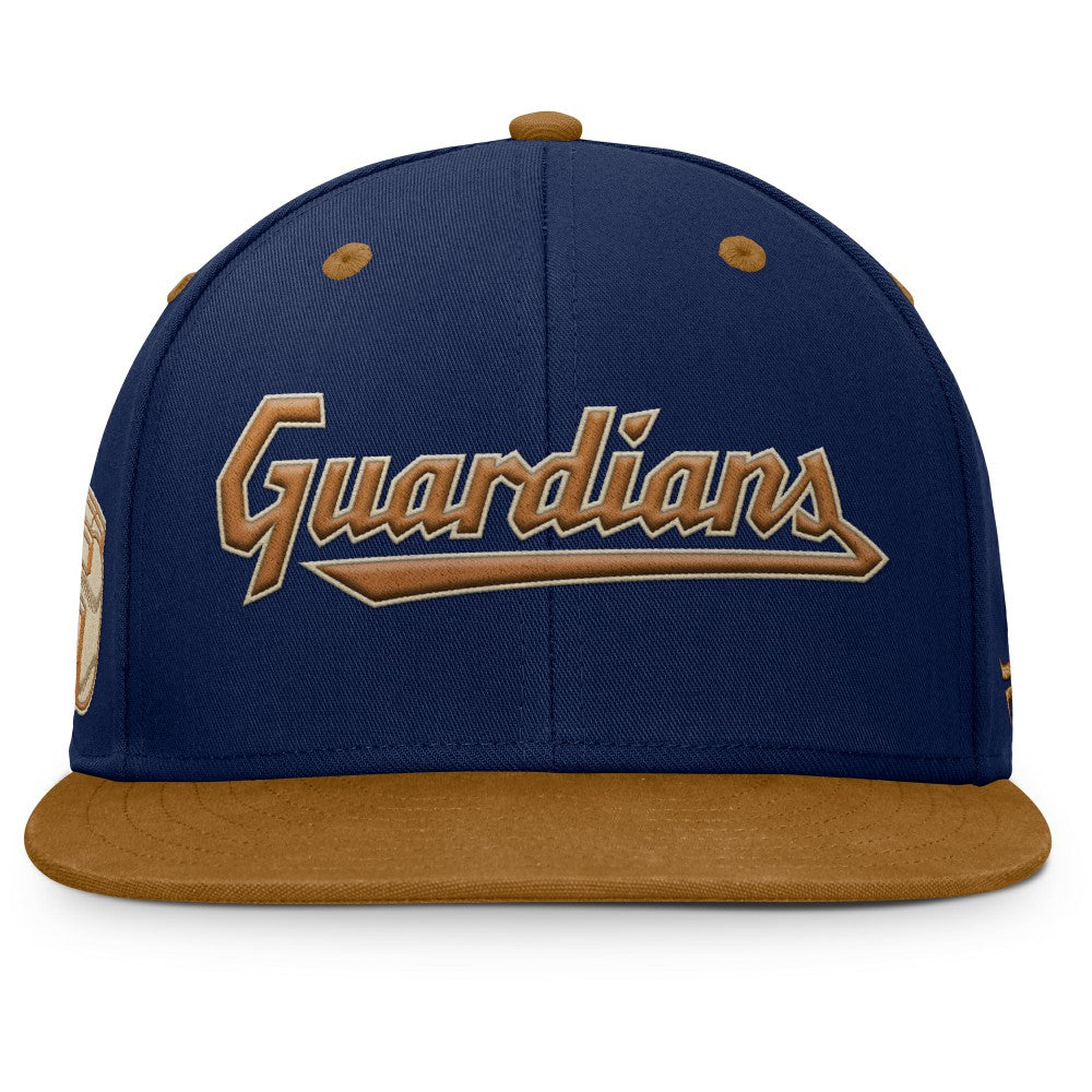 Cleveland Guardians Fanatics Splinter Fitted Hat - Navy/Tan Hats