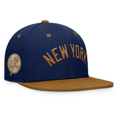 New York Yankees Fanatics Splinter Fitted Hat - Navy/Tan Hats