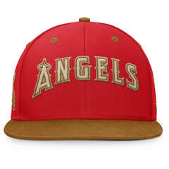 Los Angeles Angels Fanatics Splinter Fitted Hat - Red/Tan Hats
