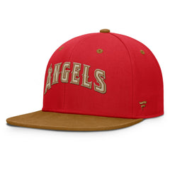 Los Angeles Angels Fanatics Splinter Fitted Hat - Red/Tan Hats