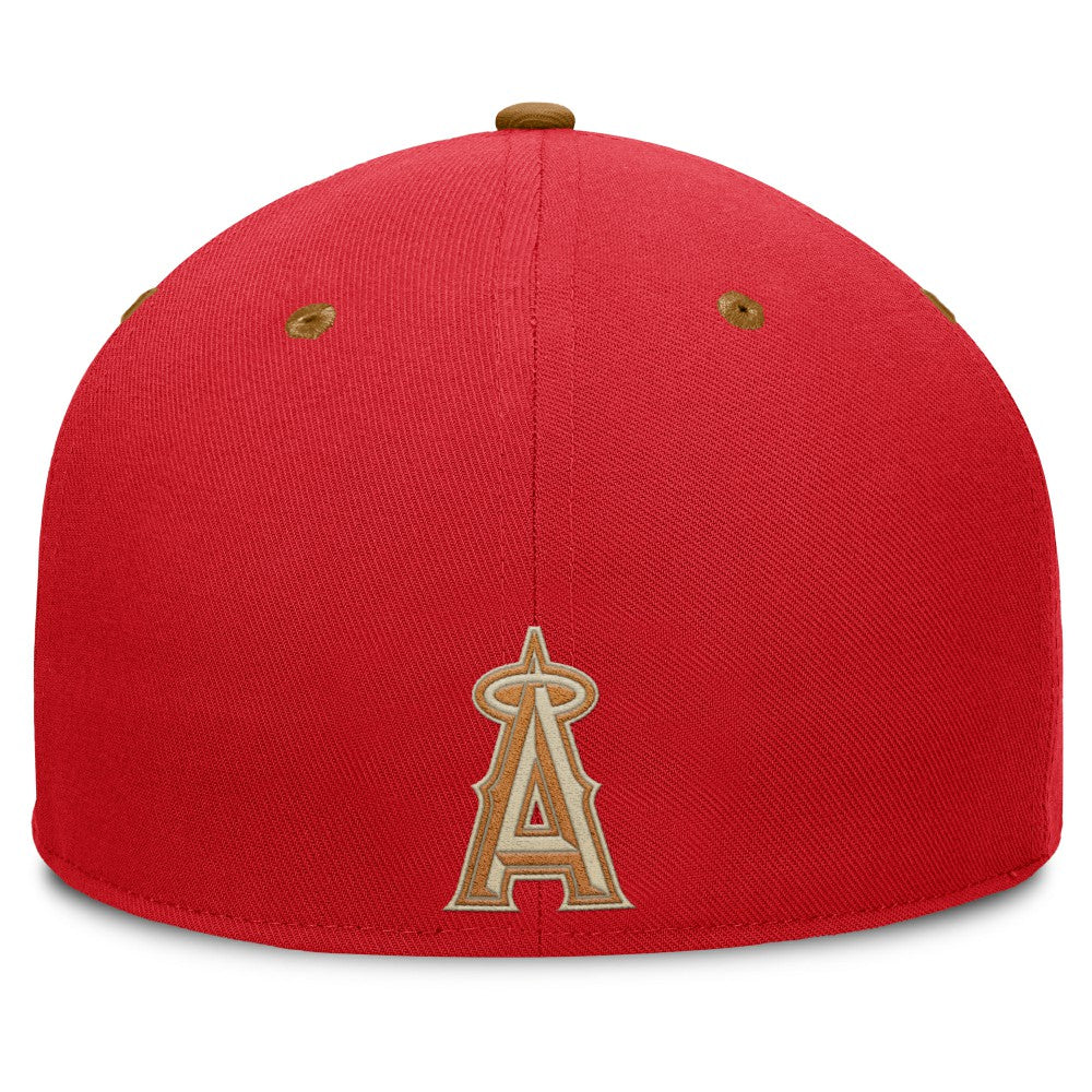 Los Angeles Angels Fanatics Splinter Fitted Hat - Red/Tan Hats