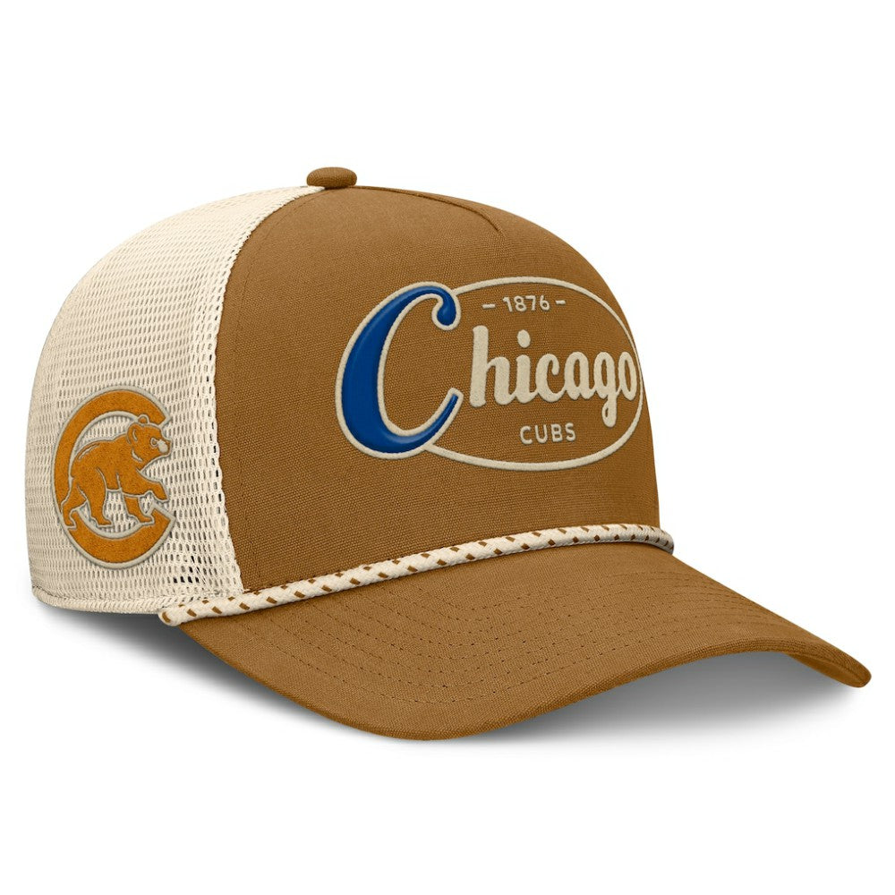 Chicago Cubs Fanatics A-Frame Trucker Adjustable Hat - Brown Hats