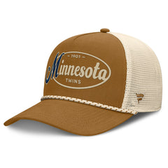Minnesota Twins Fanatics A-Frame Trucker Adjustable Hat - Brown Hats