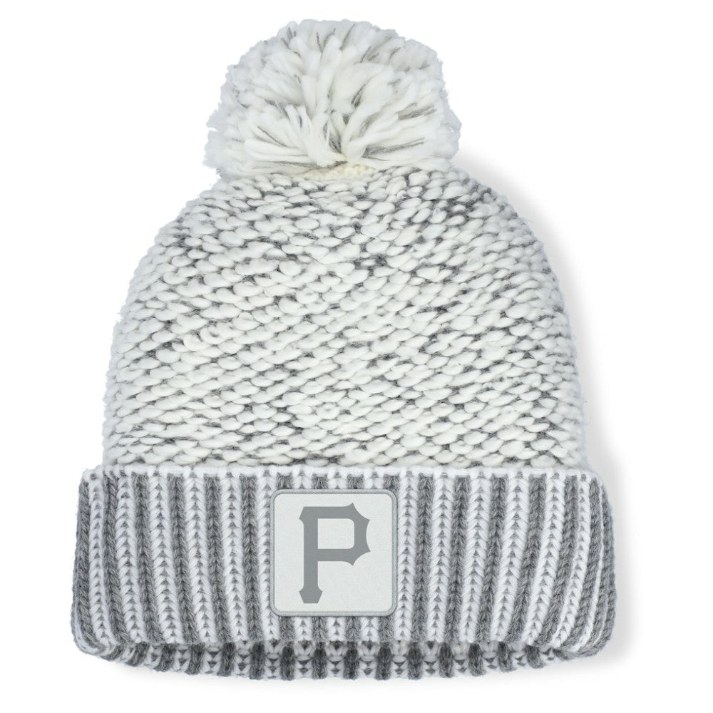 Pittsburgh Pirates Fanatics Women's Hangtime Cuffed Knit with Pom - Heather Gray