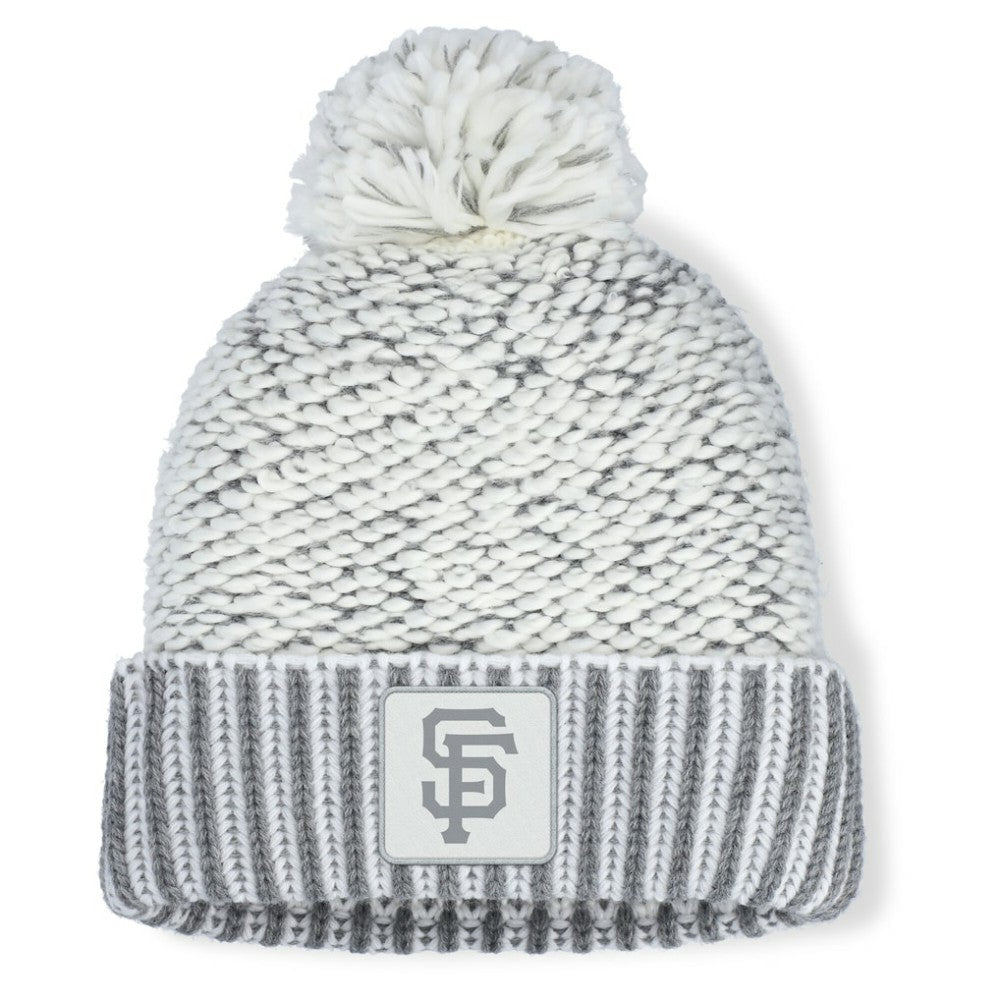 San Francisco Giants Fanatics Women's Hangtime Cuffed Knit with Pom - Heather Gray