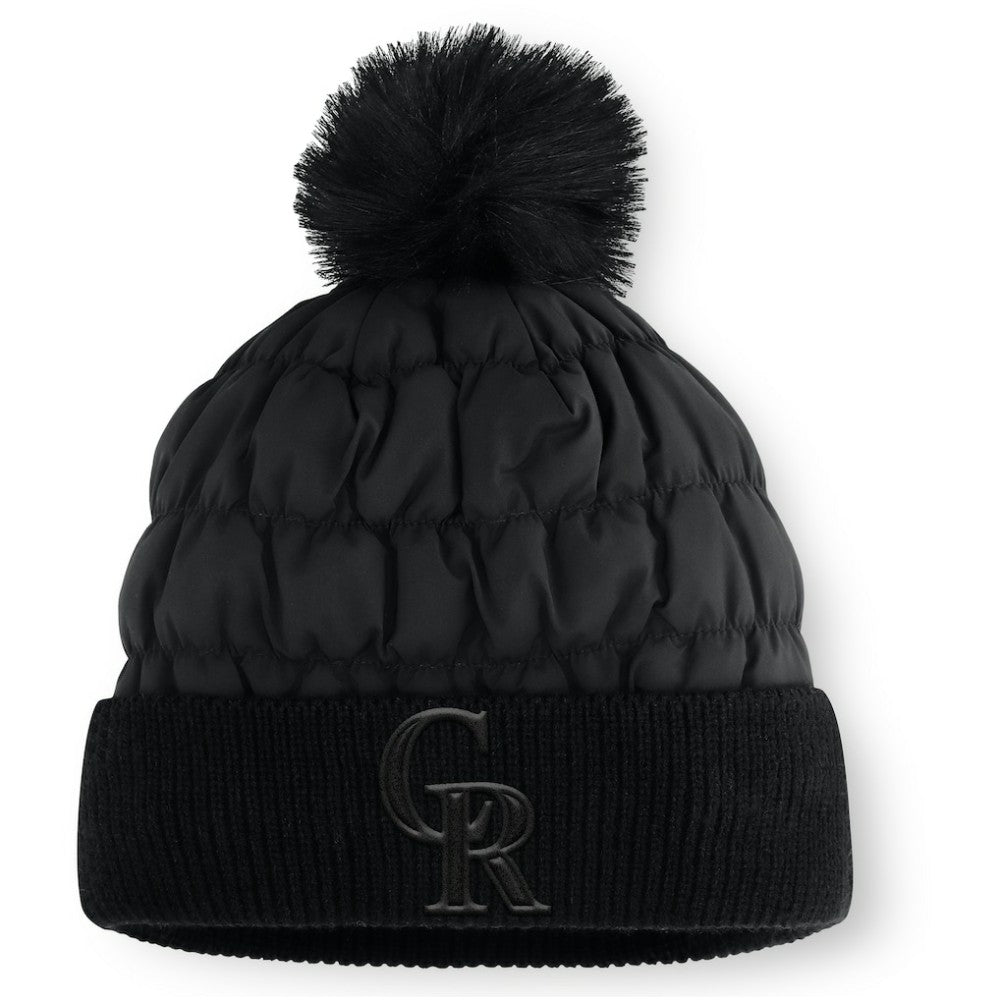 Colorado Rockies Fanatics Nightcap Cuffed Knit Hat with Pom - Black Hats
