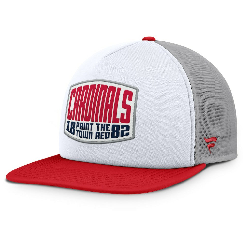 St. Louis Cardinals Fanatics Cranked Foam Front Patch Trucker Adjustable Hat - Gray/White Hats