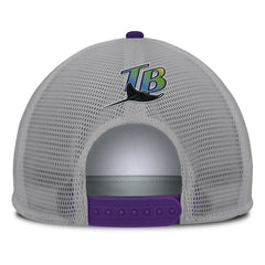 Tampa Bay Rays Fanatics Cranked Foam Front Patch Trucker Adjustable Hat - Gray/White Hats