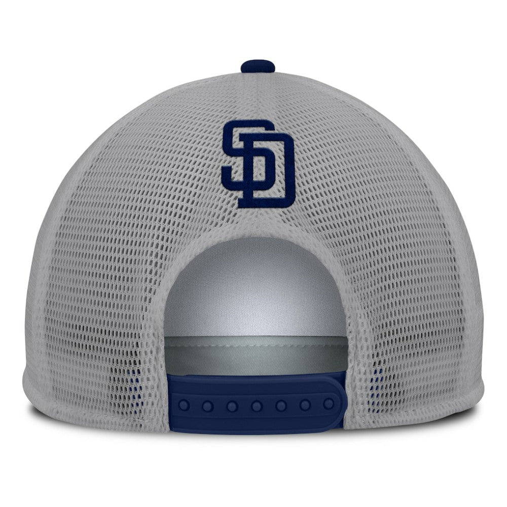 San Diego Padres Fanatics Cranked Foam Front Patch Trucker Adjustable Hat - Gray/White Hats