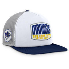 Seattle Mariners Fanatics Cranked Foam Front Patch Trucker Adjustable Hat - Gray/White Hats