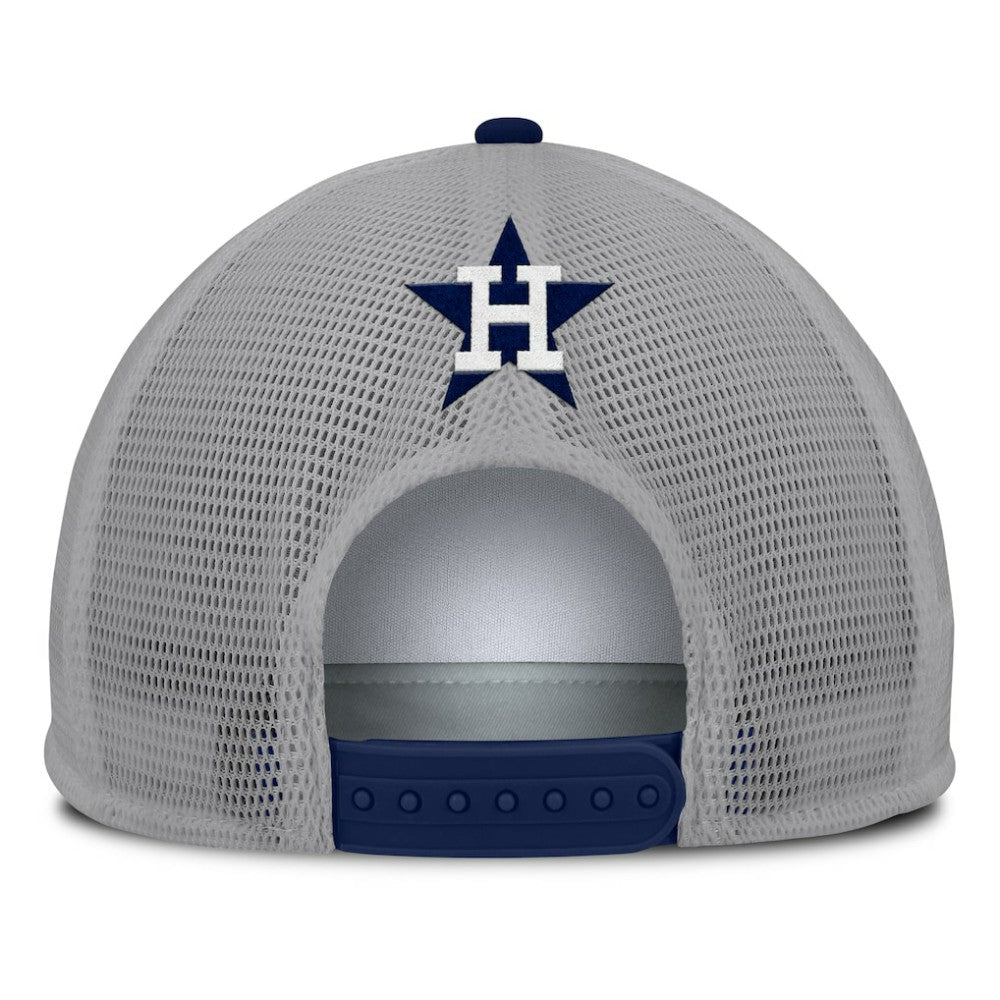 Houston Astros Fanatics Cranked Foam Front Patch Trucker Adjustable Hat - Gray/White Hats