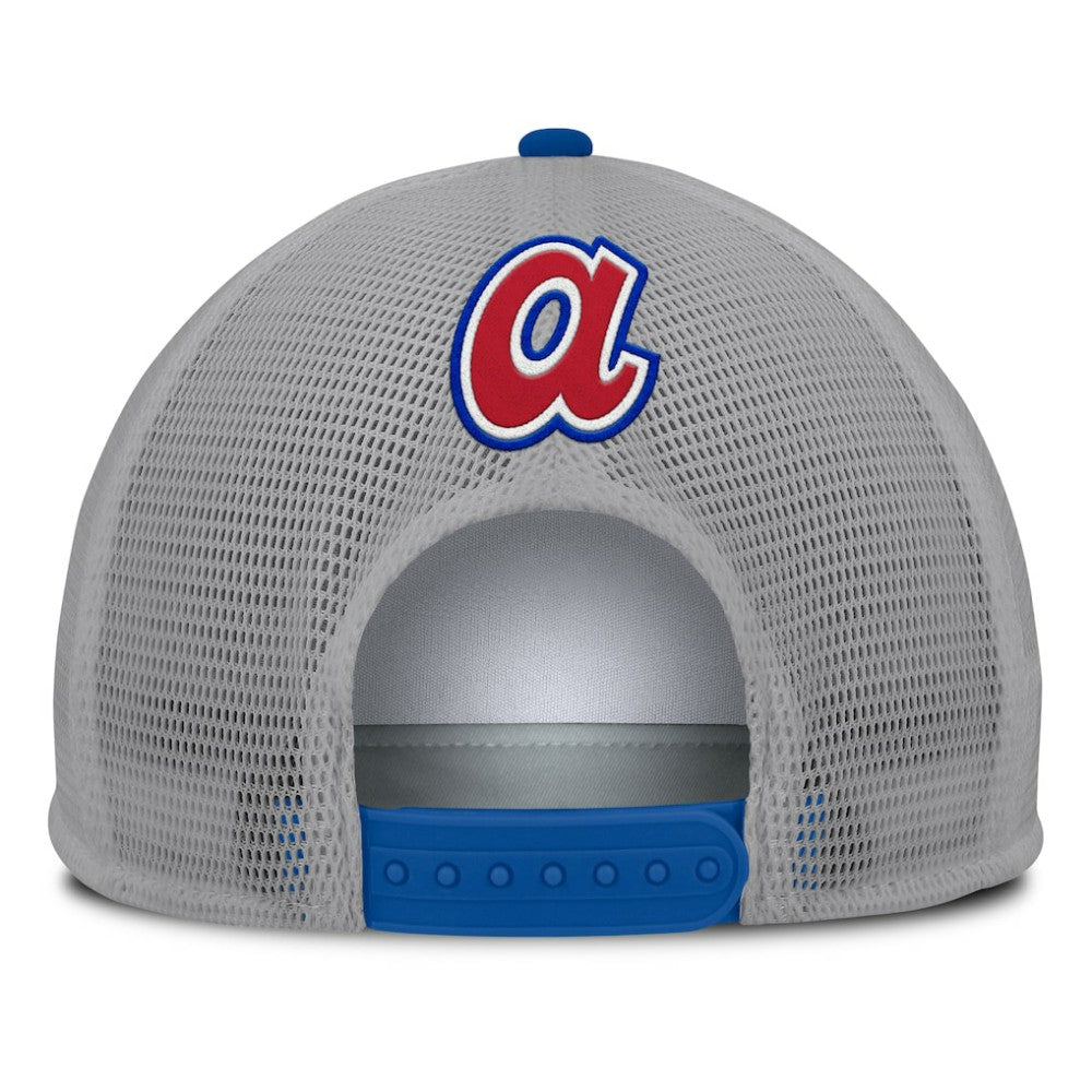 Atlanta Braves Fanatics Cranked Foam Front Patch Trucker Adjustable Hat - Gray/White Hats
