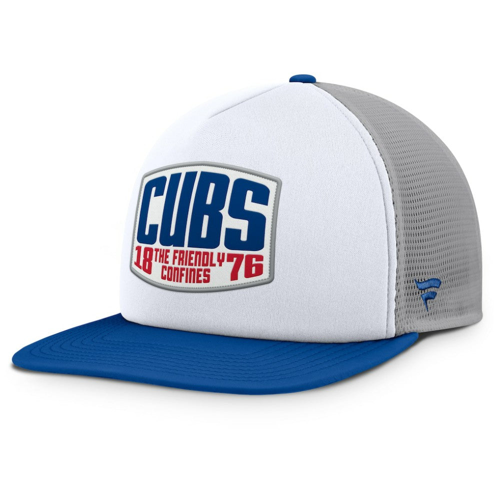 Chicago Cubs Fanatics Cranked Foam Front Patch Trucker Adjustable Hat - Gray/White Hats