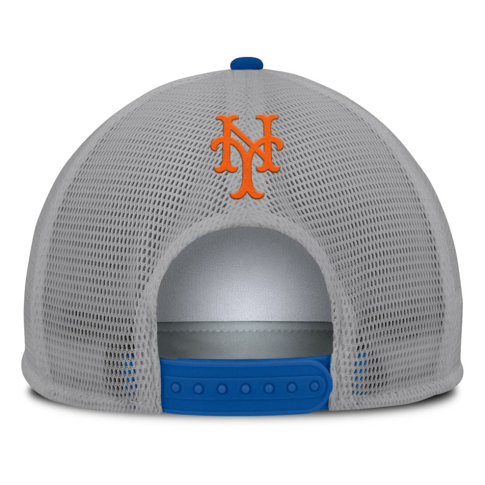 New York Mets Fanatics Cranked Foam Front Patch Trucker Adjustable Hat - Gray/White Hats